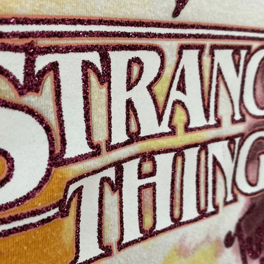 Justice Stranger Things Glitter Tie Dye Tee Shirt. Size Small